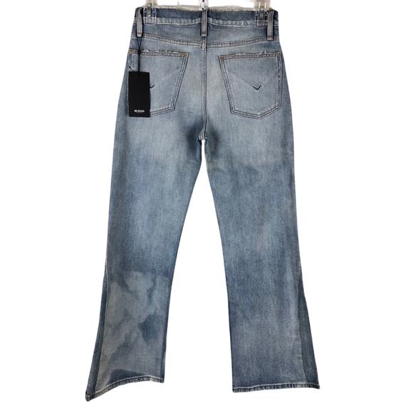 Hudson Blue Quiet Light Wash Rosie Mid Rise Wide Leg Crop Denim Jeans Pants - Picture 3 of 9